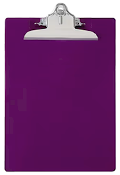 CLIPBOARD, SAUNDERS, PLASTIC, RECYCLED, LETTER SIZE, PURPLE LARGE